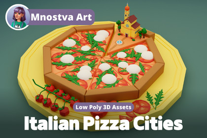 Stylized Italian Pizza Cities - Exteriors & Buildings