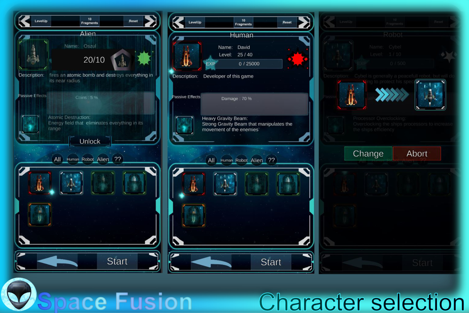 Character Selection Menu | GUI Tools | Unity Asset Store