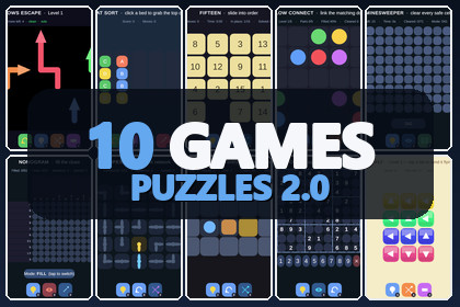 Mini Game Templates Puzzles 2.0 - 10 Puzzles Starters for Unity