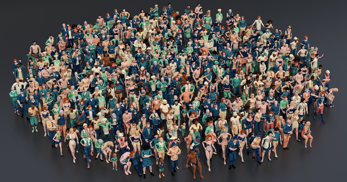 500 Posed People | Static Character Meshes | 3D Humanoids | Unity Asset ...