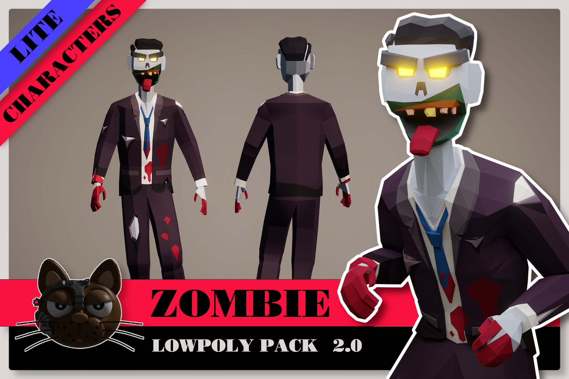 3D Characters Zombie City Streets Lowpoly Pack - Lite | 3D Humanoids ...