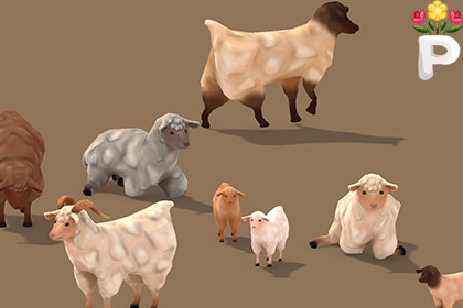 Country Critters: Stylized Hand-Painted Sheep