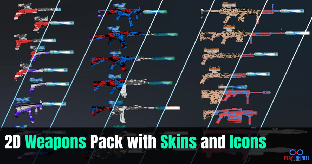 2D Weapons Pack With Skins and Icons | 2D | Unity Asset Store