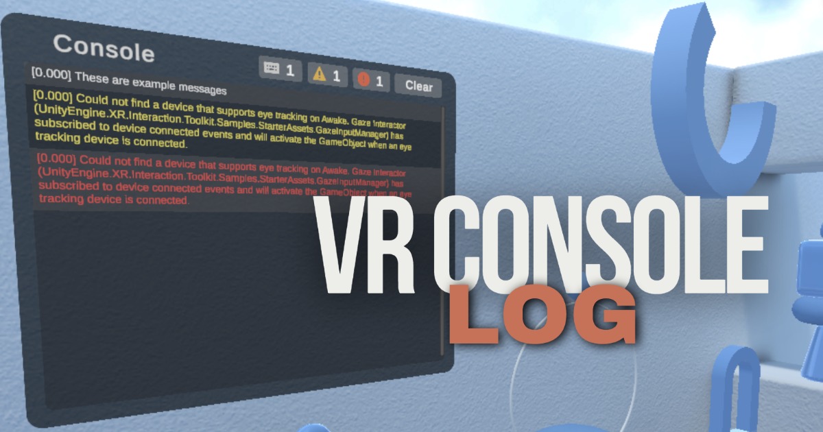 VR Console Log | Utilities Tools | Unity Asset Store