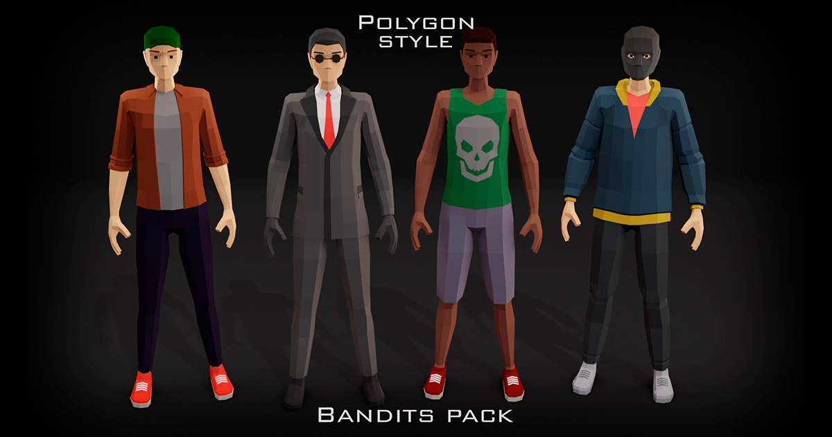 Unity Polygon Character Polygon style - Bandits Pack | キャラクター | Unity Asset Store