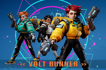 Volt Runner – Stylized Sci-Fi Female Character (3 Skins, Game Ready)