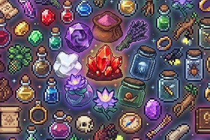 Animated Pixel Item Icons Collection