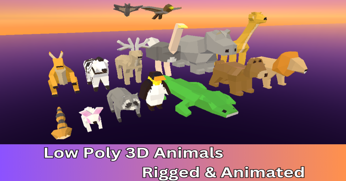 Anials Unity Low Poly Wild Animals Pack - Animated | Characters | Unity Asset Store