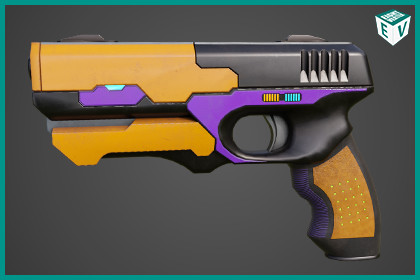 Sci Fi Pistol 01 Orange URP HDRP Textures