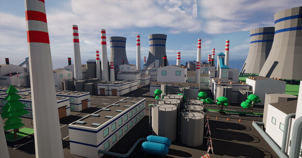 Modular Low Poly Factory [Desktop & Mobile] | 3D Environments | Unity ...