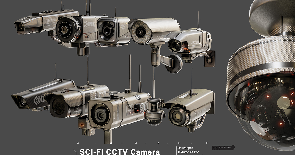 Sci-fi Security Camera-vol02 | 3D Props | Unity Asset Store