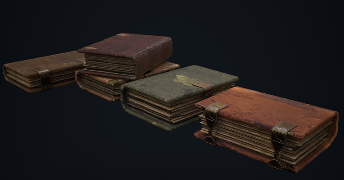 Book Model Unity Vintage Books | 3D Props | Unity Asset Store