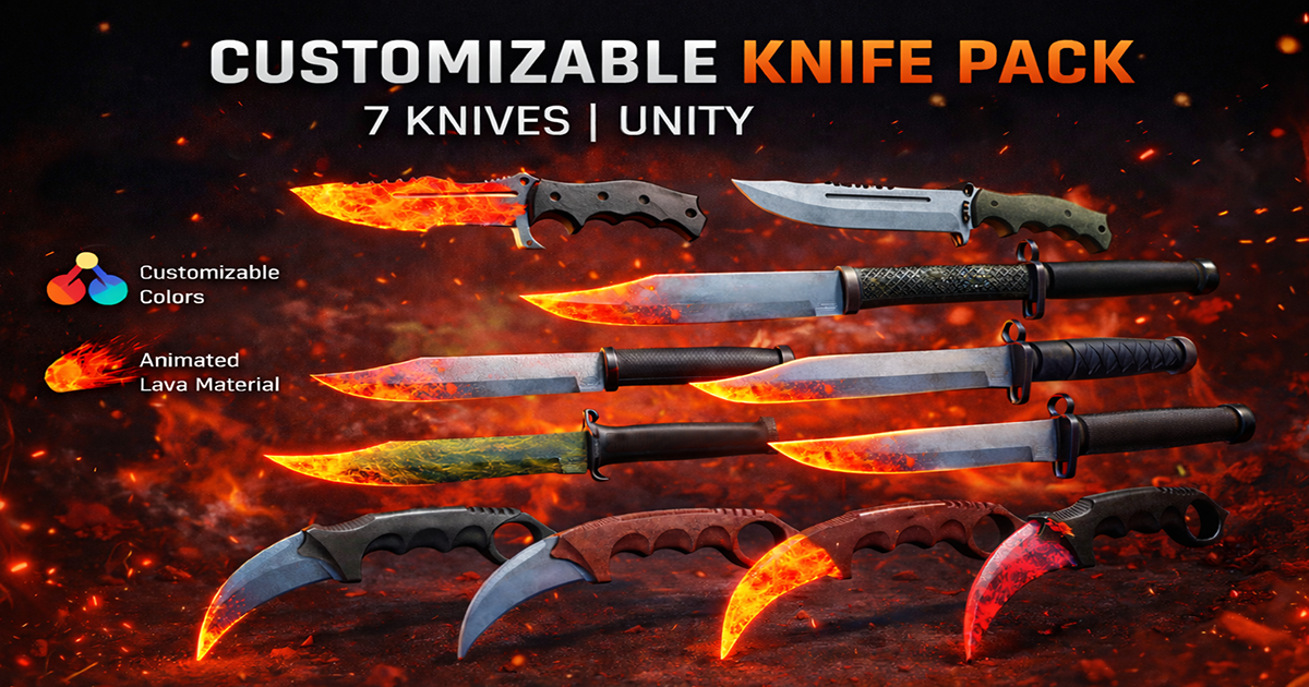 Customizable Knife Pack | 3D Weapons | Unity Asset Store
