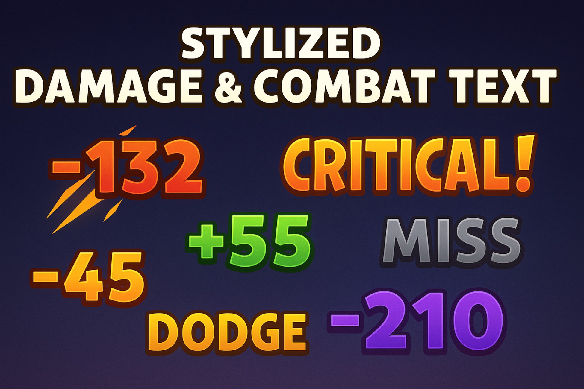 Stylized Damage & Combat Text | GUI 도구 | Unity Asset Store