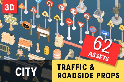 Stylized Traffic & Roadside Props