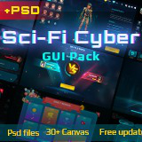 Sci-Fi Cyber UI Pro_Cyan Theme