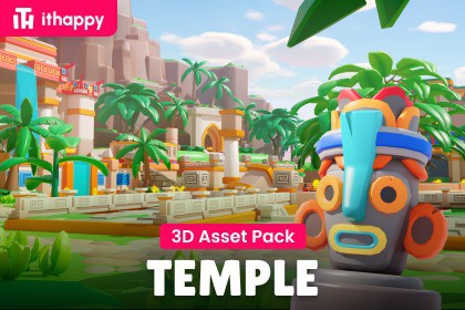 Location Temple - Low Poly 3D Models Pack