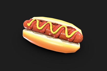 Hot Dog 3D Model Game-Ready