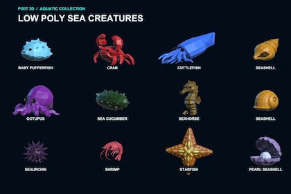 Pixit3D - Fish Free Pack