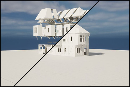 Tileable Medieval Corbelled House / Blockmesh for ingame engines