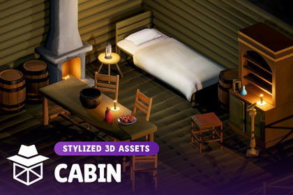 Stylized Cabin - Hand Painted