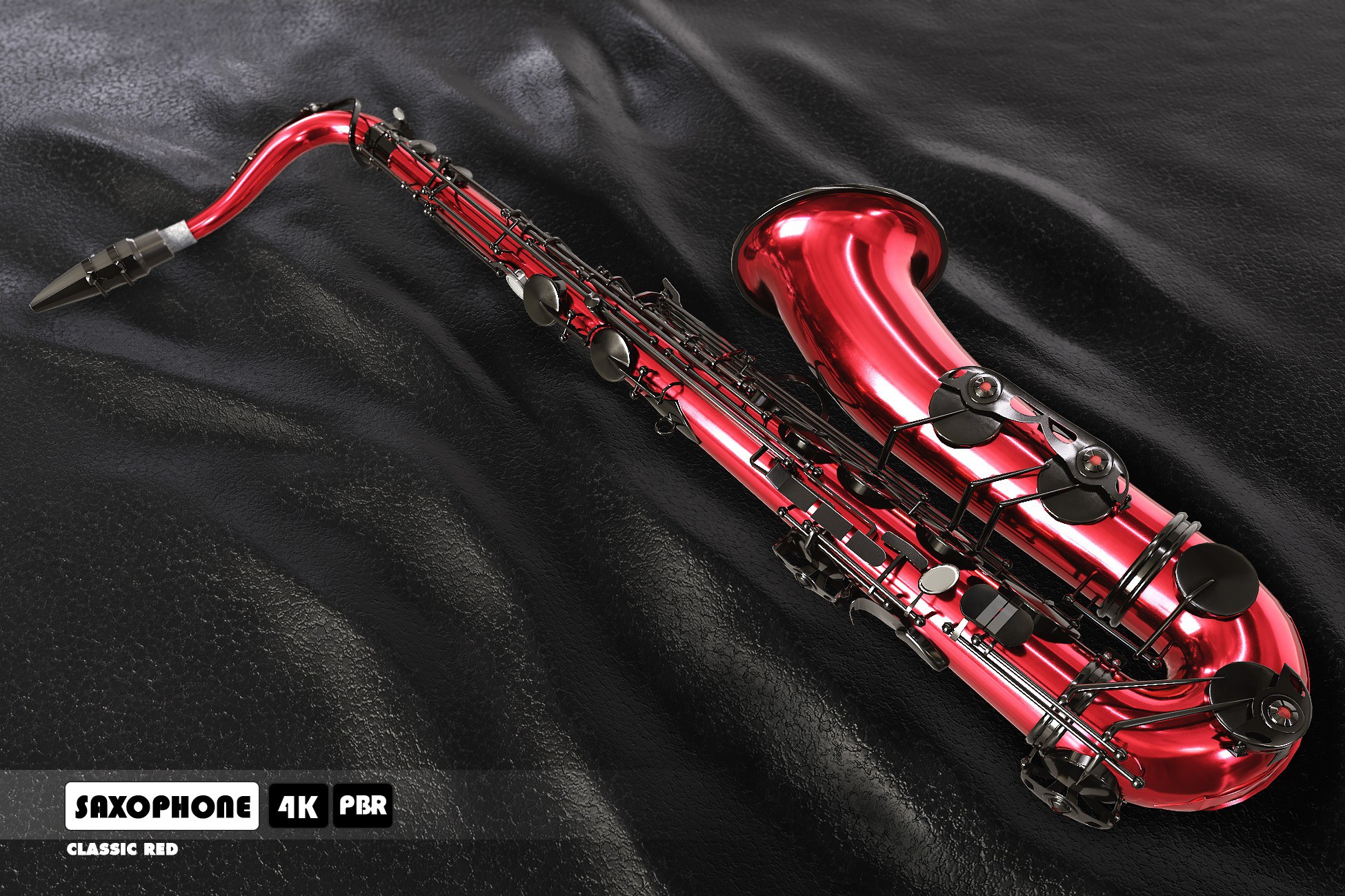 Red Saxophone 3D Props Unity Asset Store