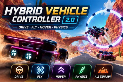 Hybrid Vehicle Controller 2.0: Flying Car/Drone, Stunts & AI