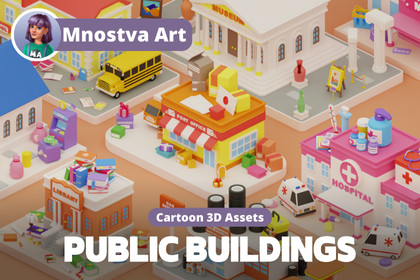 Cartoon Public Buildings Islands / Exteriors