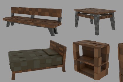 Low Poly Stylized Furniture Pack