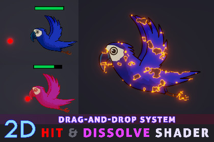 Hit and Dissolve 2D Shader & System