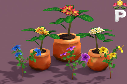 Free Stylized Tropical Garden Flower Trial Pack