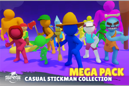 Casual Stickman Collection - 3D Asset Mega Pack