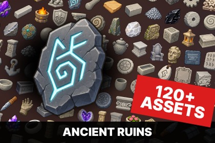 Ancient Stone Ruins Temple Dungeon Architecture Icons Pack
