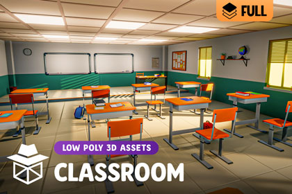 Low Poly Modular Classroom – Full
