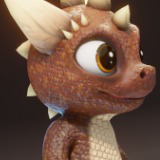 Cartoon Brown Dinosaur 3D Model – Animated Character