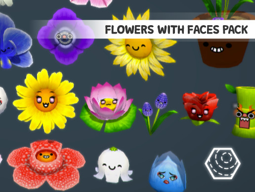 Flowers With Faces Pack | 3D Flowers | Unity Asset Store