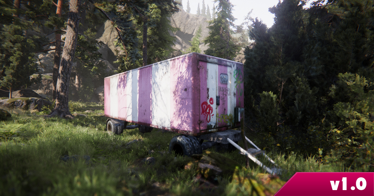 Old trailer | 3D Industrial | Unity Asset Store