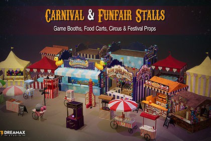 Carnival & Funfair Stalls - Game Booths, Food Carts, Circus & Festival Props