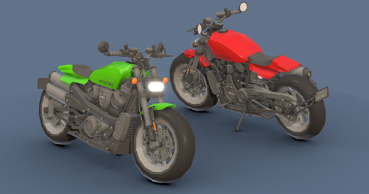 Low-Poly Motorcycle | 3D Land | Unity Asset Store