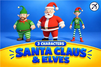 Santa Claus & Elves - Stylized Characters