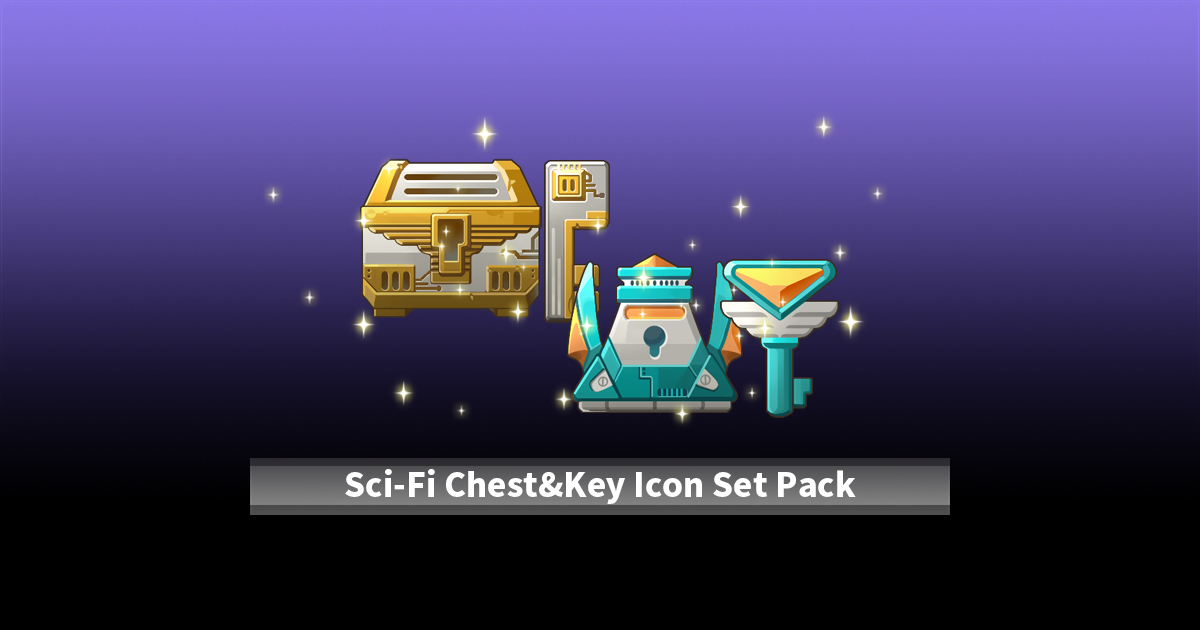Sci-Fi Chest&Key Icon Set Pack | 2D Icons | Unity Asset Store