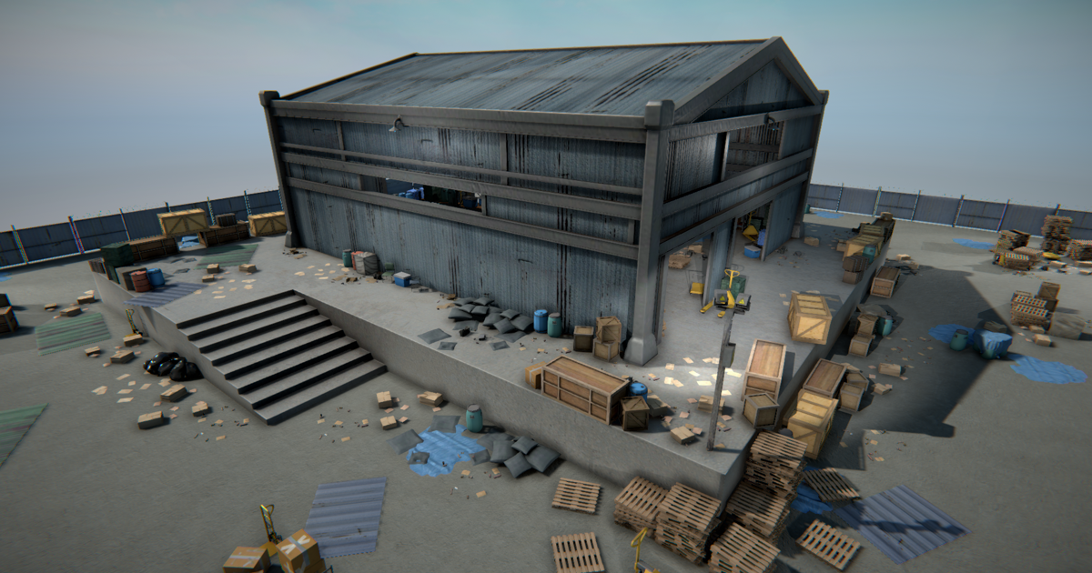 Realistic Modern Industrial Warehouse Asset Package | 3D Industrial ...