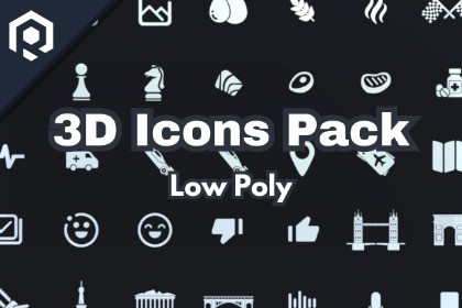 Low Poly 3D Icons - Pack