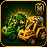 Stylized Tractor Pack – Animal Farming Vehicles (LOD, Atlas)
