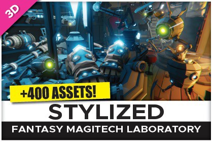 STYLIZED Fantasy Magitech Laboratory - Low Poly 3D Art