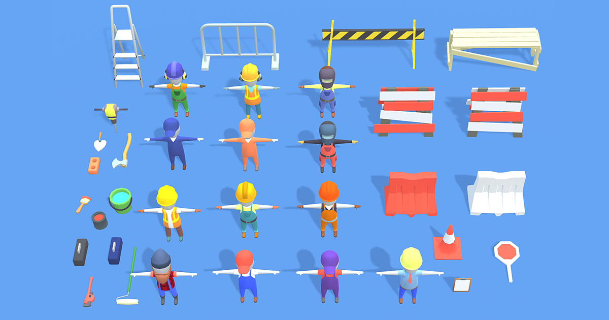 Hyper Casual Workers | 3D Characters | Unity Asset Store