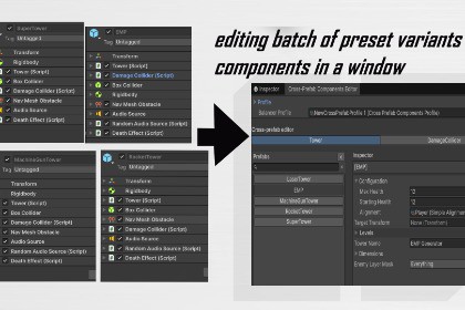 cross-prefab components editor