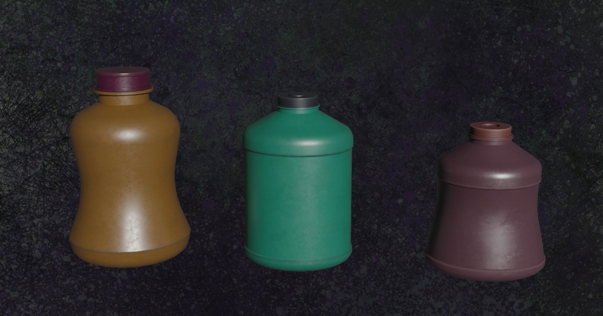 Bottles Series Equip Drink Container G2 - N1-3 | 3D Industrial | Unity ...