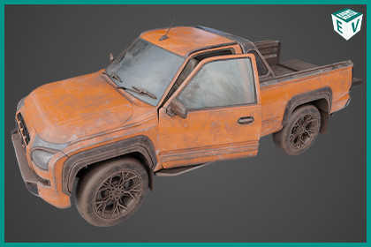 Pickup Truck01 Old Rusty HDRP URP Textures