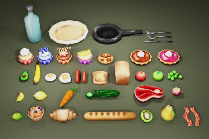 Stylized Food & Bakery Items Pack